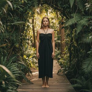 Patagonia Common Threads Convertible Strapless or Halter Dress Black Size Medium